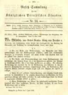 Gesetz-Sammlung für die Königlichen Preussischen Staaten. 1889.06.07 No14