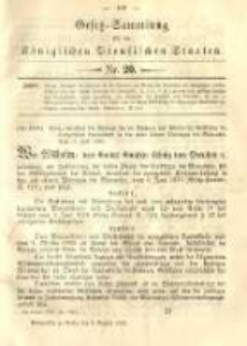 Gesetz-Sammlung für die Königlichen Preussischen Staaten. 1889.08.09 No20