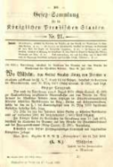 Gesetz-Sammlung f&uuml;r die K&ouml;niglichen Preussischen Staaten. 1889.08.17 No21