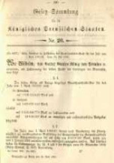 Gesetz-Sammlung für die Königlichen Preussischen Staaten. 1890.05.20 No20