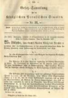 Gesetz-Sammlung für die Königlichen Preussischen Staaten. 1891.10.22 No31