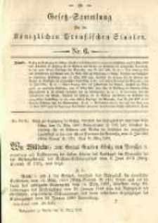 Gesetz-Sammlung f&uuml;r die K&ouml;niglichen Preussischen Staaten. 1892.03.31 No6