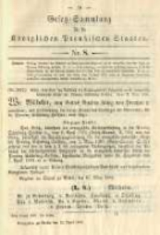 Gesetz-Sammlung für die Königlichen Preussischen Staaten. 1892.04.13 No8