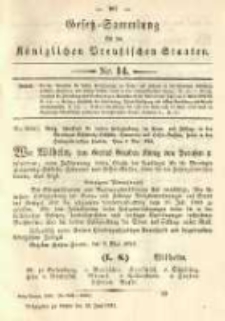 Gesetz-Sammlung f&uuml;r die K&ouml;niglichen Preussischen Staaten. 1892.06.13 No14