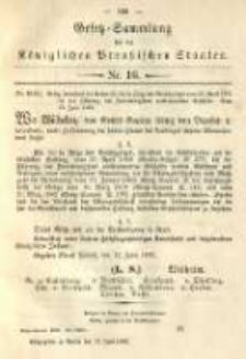 Gesetz-Sammlung für die Königlichen Preussischen Staaten. 1892.06.17 No16