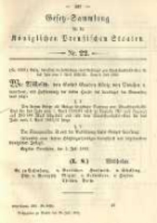 Gesetz-Sammlung für die Königlichen Preussischen Staaten. 1892.07.25 No22