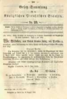 Gesetz-Sammlung f&uuml;r die K&ouml;niglichen Preussischen Staaten. 1892.08.10 No23