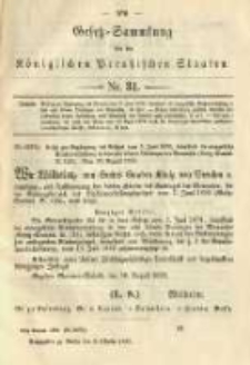 Gesetz-Sammlung für die Königlichen Preussischen Staaten. 1892.10.05 No31