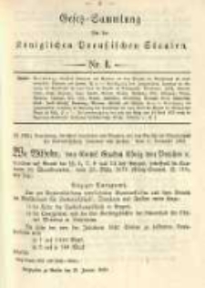 Gesetz-Sammlung für die Königlichen Preussischen Staaten. 1893.01.21 No1