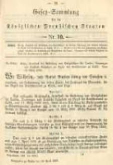 Gesetz-Sammlung f&uuml;r die K&ouml;niglichen Preussischen Staaten. 1893.04.14 No10