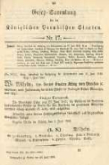 Gesetz-Sammlung f&uuml;r die K&ouml;niglichen Preussischen Staaten. 1893.06.26 No17