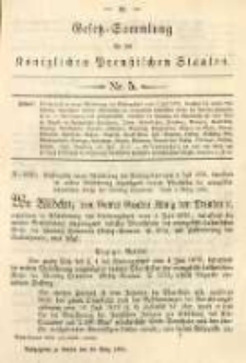 Gesetz-Sammlung f&uuml;r die K&ouml;niglichen Preussischen Staaten. 1894.03.30 No5