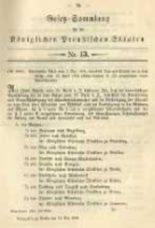 Gesetz-Sammlung f&uuml;r die K&ouml;niglichen Preussischen Staaten. 1894.05.12 No13