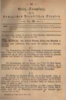 Gesetz-Sammlung f&uuml;r die K&ouml;niglichen Preussischen Staaten. 1882.05.25 No19