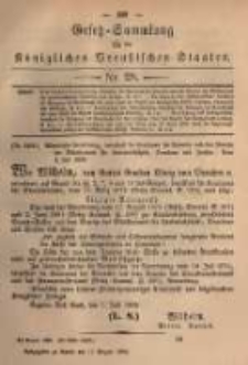 Gesetz-Sammlung f&uuml;r die K&ouml;niglichen Preussischen Staaten. 1882.08.17 No28