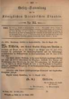 Gesetz-Sammlung f&uuml;r die K&ouml;niglichen Preussischen Staaten. 1882.10.16 No32
