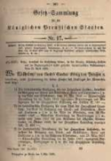 Gesetz-Sammlung f&uuml;r die K&ouml;niglichen Preussischen Staaten. 1895.05.06 No17
