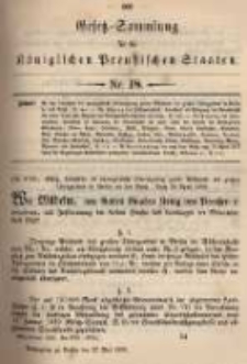 Gesetz-Sammlung f&uuml;r die K&ouml;niglichen Preussischen Staaten. 1895.05.27 No18