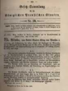 Gesetz-Sammlung f&uuml;r die K&ouml;niglichen Preussischen Staaten. 1895.05.28 No19