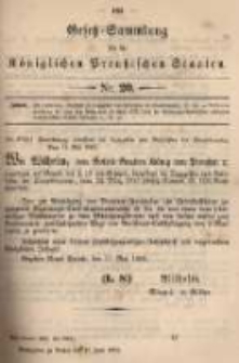 Gesetz-Sammlung f&uuml;r die K&ouml;niglichen Preussischen Staaten. 1895.06.17 No20