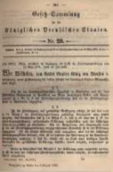 Gesetz-Sammlung f&uuml;r die K&ouml;niglichen Preussischen Staaten. 1895.08.06 No29