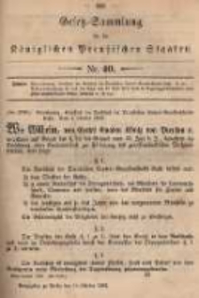 Gesetz-Sammlung f&uuml;r die K&ouml;niglichen Preussischen Staaten. 1895.10.14 No40