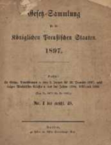 Gesetz-Sammlung für die Königlichen Preussischen Staaten. 1897.01.06 No1