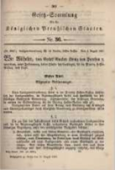 Gesetz-Sammlung f&uuml;r die K&ouml;niglichen Preussischen Staaten. 1897.08.26 No36