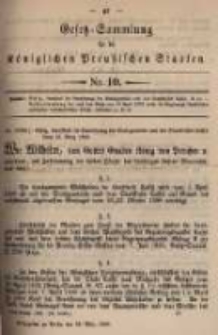 Gesetz-Sammlung f&uuml;r die K&ouml;niglichen Preussischen Staaten. 1899.03.29 No10