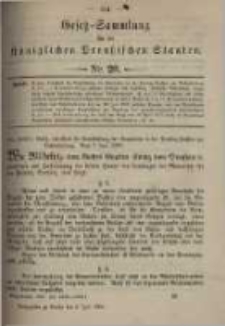 Gesetz-Sammlung f&uuml;r die K&ouml;niglichen Preussischen Staaten. 1899.07.06 No20