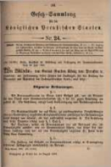 Gesetz-Sammlung f&uuml;r die K&ouml;niglichen Preussischen Staaten. 1899.08.14 No24