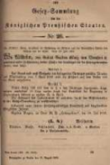 Gesetz-Sammlung f&uuml;r die K&ouml;niglichen Preussischen Staaten. 1899.08.23 No26