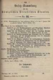 Gesetz-Sammlung f&uuml;r die K&ouml;niglichen Preussischen Staaten. 1899.10.13 No32