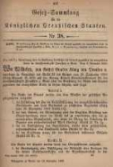 Gesetz-Sammlung für die Königlichen Preussischen Staaten. 1899.11.18 No38