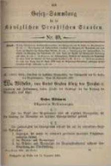 Gesetz-Sammlung f&uuml;r die K&ouml;niglichen Preussischen Staaten. 1899.12.11 No40