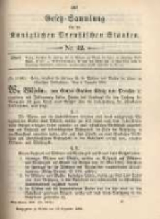 Gesetz-Sammlung f&uuml;r die K&ouml;niglichen Preussischen Staaten. 1899.12.19 No42