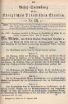 Gesetz-Sammlung für die Königlichen Preussischen Staaten. 1899.12.21 No43