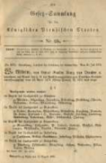 Gesetz-Sammlung f&uuml;r die K&ouml;niglichen Preussischen Staaten. 1878.08.19 No25
