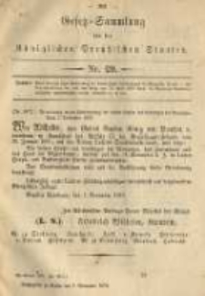 Gesetz-Sammlung f&uuml;r die K&ouml;niglichen Preussischen Staaten. 1878.11.06 No29