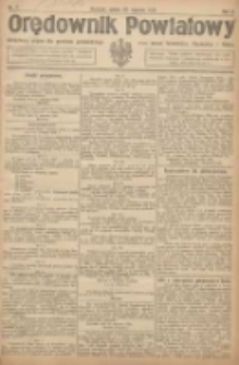 Orędownik Powiatowy: urzędowy organ dla powiatu grodziskiego oraz miast Grodziska, Opalenicy i Buku 1921.01.22 R.2 Nr7