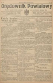 Orędownik Powiatowy: urzędowy organ dla powiatu grodziskiego oraz miast Grodziska, Opalenicy i Buku 1922.02.25 R.3 Nr16