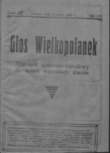 Głos Wielkopolanek: tygodnik społeczno-narodowy dla kobiet wszystkich stanów 1923.02.04 R.16 Z.5