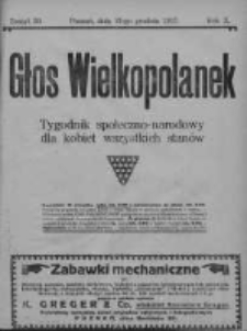 Głos Wielkopolanek: tygodnik społeczno-narodowy dla kobiet wszystkich stanów 1917.12.15 R.10 Z.50/Nr50