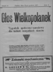 Głos Wielkopolanek: tygodnik społeczno-narodowy dla kobiet wszystkich stanów 1917.12.22 R.10 Z.51/Nr51