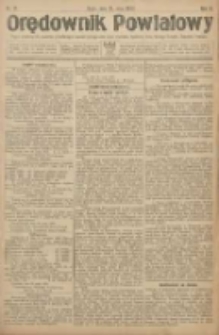 Orędownik Powiatowy: organ urzędowy dla powiatu grodziskiego i nowotomyskiego oraz miast Grodziska, Opalenicy, Buku, Nowego Tomyśla, Zbąszynia i Lw&oacute;wka 1922.05.24 R.3 Nr41