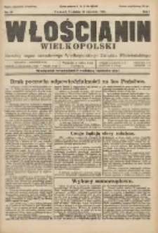 Włościanin Wielkopolski: naczelny organ Zawodowego Wielkopolskiego Związku Włościańskiego 1929.09.29 R.1 Nr29