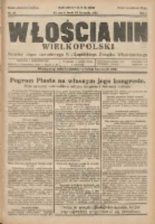 Włościanin Wielkopolski: naczelny organ Zawodowego Wielkopolskiego Związku Włościańskiego 1929.11.20 R.1 Nr44