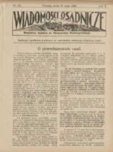Wiadomości Osadnicze: bezpłatny dodatek do "Włościanina Wielkopolskiego" 1930.05.21 R.2 Nr10
