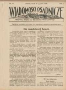 Wiadomości Osadnicze: bezpłatny dodatek do "Włościanina Wielkopolskiego" 1930.08.20 R.2 Nr15