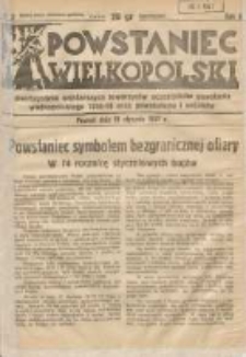 Powstaniec Wielkopolski: dwutygodnik najstarszych towarzystw uczestników powstania wielkopolskiego 1918-19 oraz powstańców i wojaków R.2 1937.01.15 Nr2